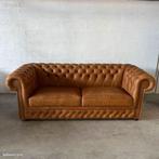 Canapé Chesterfield NEUF 3 places 100% Cuir Italien Camel Mo, Envoi, Comme neuf, Cuir