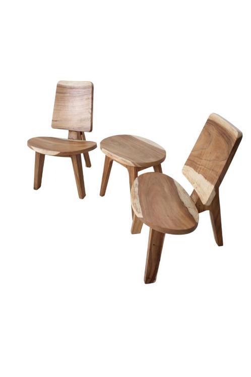 tuinsetje suar hout 2 stoelen 1 tafeltje, Tuin en Terras, Tuinsets en Loungesets, Nieuw, Loungeset, Hout, 2 zitplaatsen, Bijzettafel
