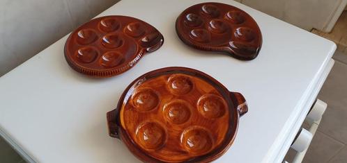 Assiettes à escargots, Huis en Inrichting, Keuken | Servies, Zo goed als nieuw, Bord(en), Overige stijlen, Keramiek, Ophalen