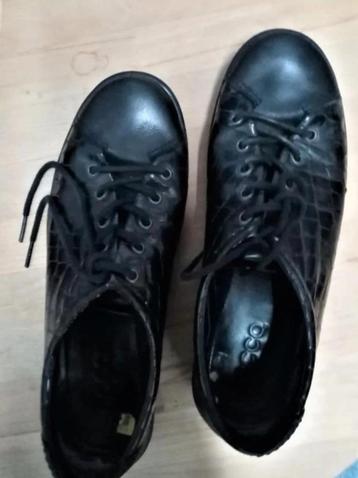 ECCO zwart veterschoenen wandelschoenen + borstel , 40 beschikbaar voor biedingen
