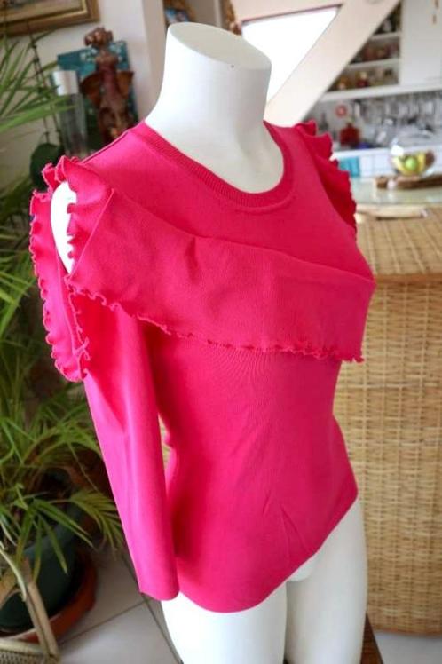 vintage rood trui shirt Sweewë Paris, Kleding | Dames, T-shirts, Zo goed als nieuw, Maat 36 (S), Roze, Lange mouw, Ophalen of Verzenden