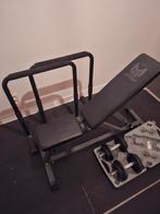 Bankje + 2x halters 10kg en dipbars, Sport en Fitness, Ophalen, Zo goed als nieuw