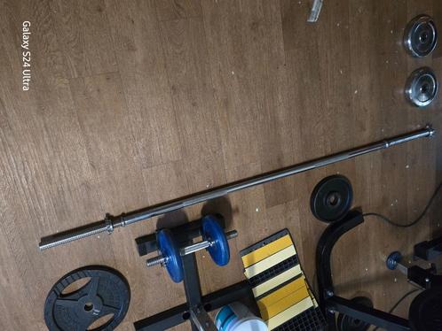 halters, schijven en standaard, Sport en Fitness, Fitnessmaterialen, Gebruikt, Halterschijven, Armen, Borst, Ophalen