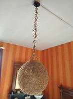 Vintage -Ronde ophanging in natuurlijk touw 30 cm diameter, Huis en Inrichting, Lampen | Hanglampen, Ophalen of Verzenden, Zo goed als nieuw