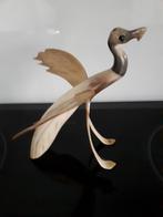 Sculpture d'oiseau sculpté en corne de buffle des années 196, Comme neuf, Enlèvement ou Envoi, Oiseaux