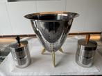 alessi Champagne emmer/twee voorraadpotten, Huis en Inrichting, Ophalen, Overige materialen, Schaal, Rond