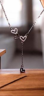 925 zilveren halsketting met hartjes., Ophalen of Verzenden, Nieuw