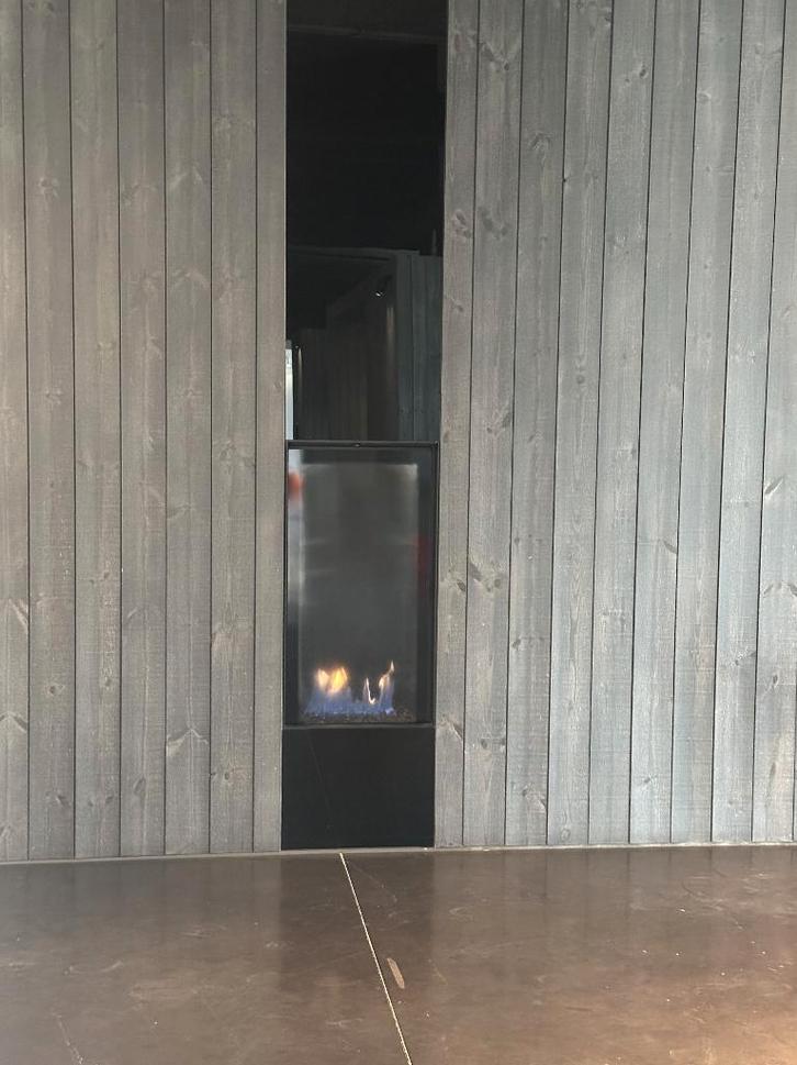 gashaard M-design Luna 550 V met zwarte steentjes, Huis en Inrichting, Haarden, Gebruikt, Gashaard, Ophalen of Verzenden