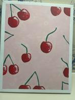 Schilderij van kersen met acrylverf, Verzenden