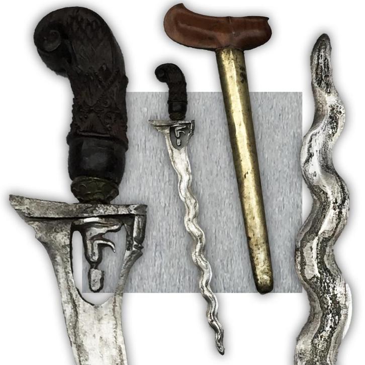 🚨ZELDZAAM 1850: SHORT SABER KRISS INDONESIA XIX ORIGINEEL, Verzamelen, Militaria | Algemeen, Overige soorten, Zwaard of Sabel