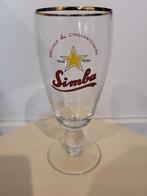 Eeuwenoud bierglas Simba-bier uit Katanga, Verzamelen, Biermerken, Ophalen of Verzenden, Zo goed als nieuw, Glas of Glazen, Overige merken