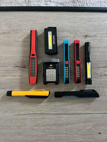 8 zaklampen met magneten (CAT, Brennenstuhl, Philips,…) beschikbaar voor biedingen