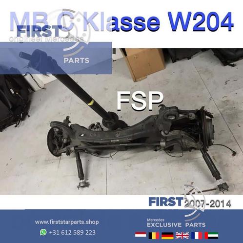 W204 complete achteras Mercedes C Klasse 2007-2014 achter as, Auto-onderdelen, Ophanging en Onderstel, Mercedes-Benz, Gebruikt