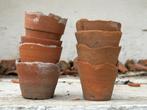 Originele Handgevormde terracotta bloempotjes, Tuin en Terras, Ophalen, Gebruikt, Rond, Terracotta