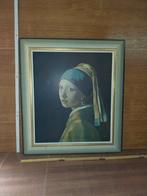 Authentiek schilderij met patin, vrouw met hoofddoek, Antiek en Kunst, Ophalen of Verzenden