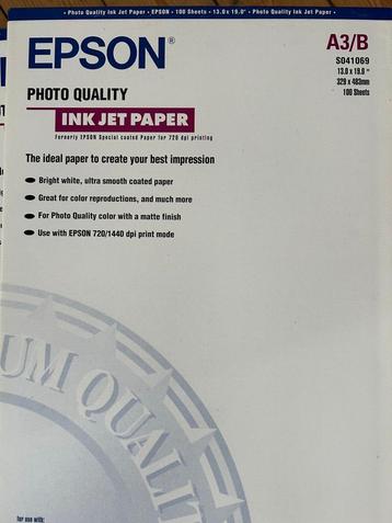 Inkjet fotopapier voor Epsonprinter - formaat A3 beschikbaar voor biedingen