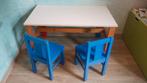 Kindertafel met twee blauwe stoeltjes, Kinderen en Baby's, Kinderkamer | Tafels en Stoelen, Ophalen