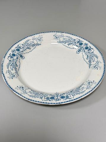 Prachtig Vintage Boch Frères Rubis Bord 33 cm Blauwwit Decor beschikbaar voor biedingen