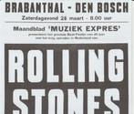 Rolling Stones, flyer Brabanthal Den Bosch, Verzenden, Zo goed als nieuw, Foto of Kaart