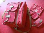 Sac rouge / beige + 2 trousses et 1 sac nylon., Bijoux, Sacs & Beauté, Sacs | Sacs Femme, Enlèvement ou Envoi, Neuf, Rouge, Autres types