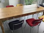 Eettafel grenen 230*90 cm, Huis en Inrichting, Ophalen, Gebruikt, Boerentafel met 3 lades, 200 cm of meer