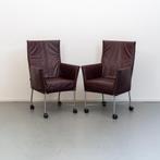 ACTIE!! 50x Montis Chaplin Stoel Aubergine Leer - Grijs/Wiel, Niet ingevuld, Niet ingevuld, Leer, Ophalen of Verzenden