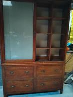 Vintage houten vitrine of buffetkast, Huis en Inrichting, Ophalen