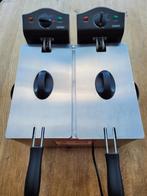 friteuse double Domo 2*3L, Elektronische apparatuur, Frituurpannen, 2 tot 3 liter, Ophalen, Zo goed als nieuw, Uitneembare binnenpan