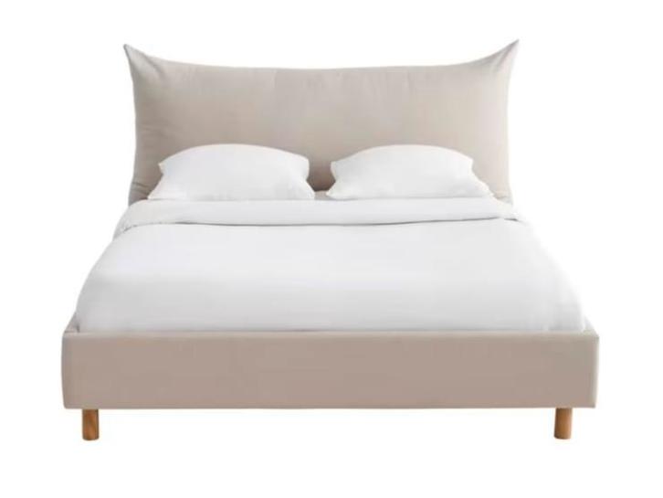 Bed 160x200, Huis en Inrichting, Slaapkamer | Bedden, Zo goed als nieuw, Twijfelaar, 160 cm, 200 cm, Stof, Beige, Verstelbaar