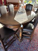 Ovale eettafel, English style, vergrootbaar, met 6 stoelen, Huis en Inrichting, Complete eetkamers, Ophalen, Zo goed als nieuw