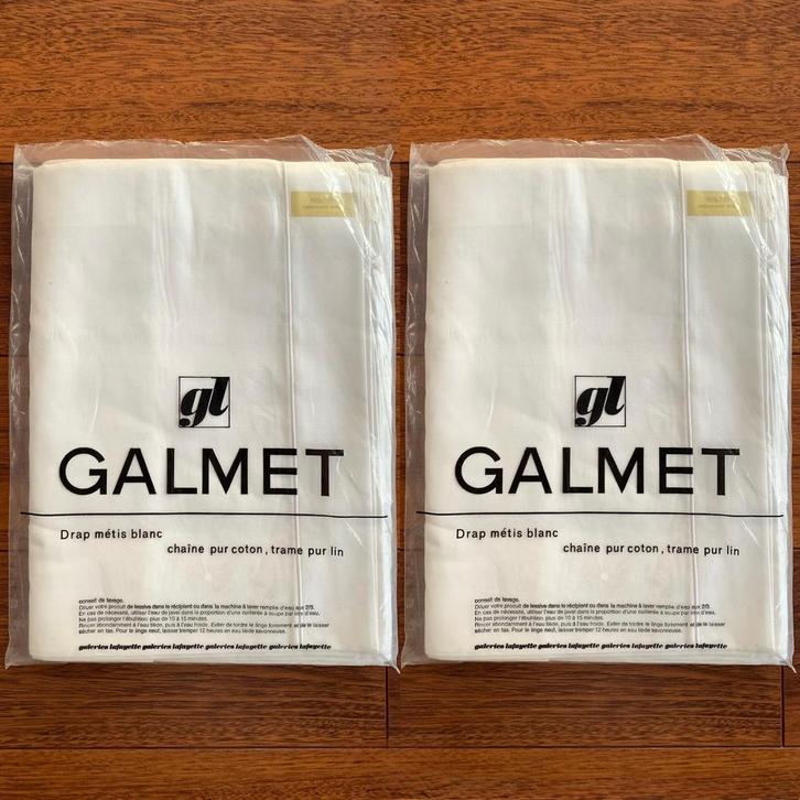 Lot x2 Draps Métis GALERIES LAFAYETTE (160x290cm / NEUF), Maison & Meubles, Chambre à coucher | Linge de lit, Neuf, Blanc, Enlèvement ou Envoi