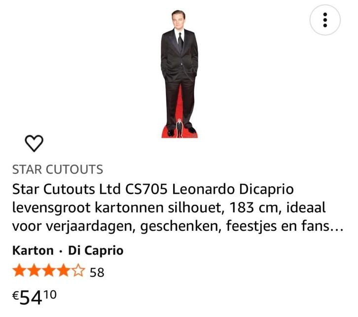 Levensgrote Billboard van Leonardo DiCaprio, Verzamelen, Film en Tv, Zo goed als nieuw, Film, Beeldje, Replica of Model, Ophalen