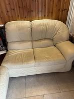 Beige lederen zetel, Ophalen, Gebruikt, Tweepersoons, Leer