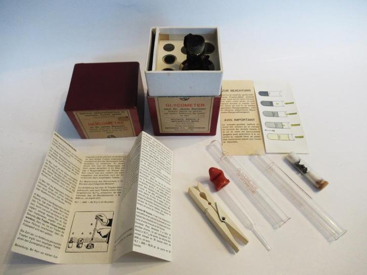 Antieke Glucometer Dr. J Burmann medische testenset, Antiek en Kunst, Antiek | Overige Antiek, Ophalen of Verzenden