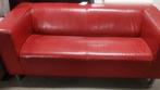 Canapé 2 places cuir rouge – Style rétro design, Maison & Meubles, Canapés | Salons, Enlèvement, Cuir