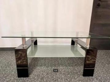 table basse en verre noir, Maison & Meubles, Tables | Tables de salon, 100 à 150 cm, Moins de 50 cm, Comme neuf, Enlèvement