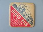 oud bierviltje Maes Pils Br. Maes Waarloos, Verzamelen, Biermerken, Verzenden, Zo goed als nieuw, Viltje(s), Overige merken