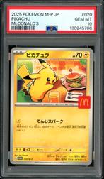 Pikachu [Big Mac McDonalds] PSA 10 - M-P 020 Japanese Promo, Hobby en Vrije tijd, Ophalen of Verzenden, Zo goed als nieuw, Losse kaart