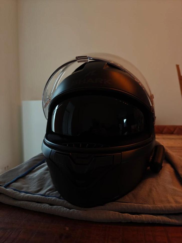 SHARK Ridill 2 Mat Zwart (L) + Cardo Spirit HD Intercom, Motoren, Kleding | Motorhelmen, Heren, Integraalhelm, L, Shark, Tweedehands