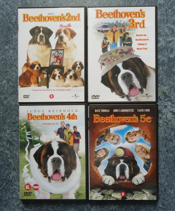 Te koop vier originele DVD's uit de "Beethoven"-filmreeks., Cd's en Dvd's, Dvd's | Komedie, Zo goed als nieuw, Overige genres