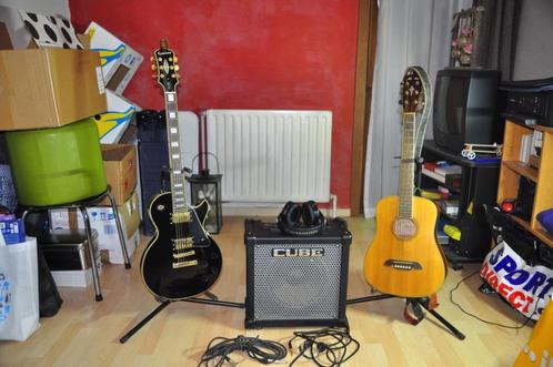gitaar (2) plus versterker, Muziek en Instrumenten, Versterkers | Bas en Gitaar, Zo goed als nieuw, Gitaar, Ophalen