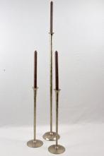 Kandelaar - 3 stuks - Gegoten aluminium - Vintage, Overige kleuren, Ophalen of Verzenden, Zo goed als nieuw, 75 cm of meer