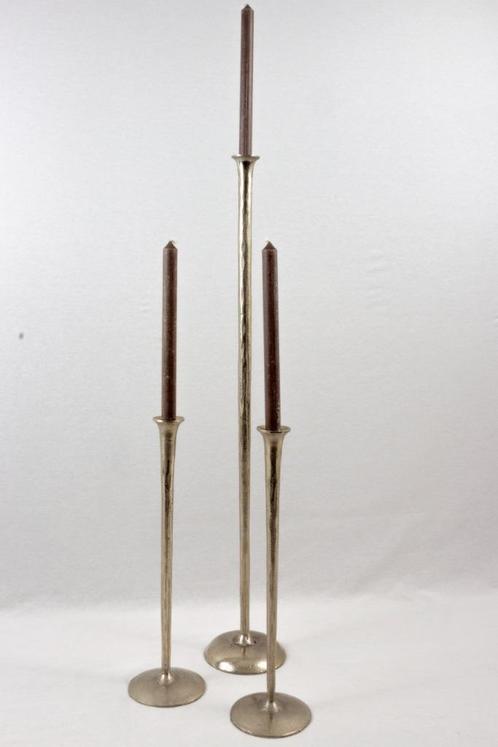 Kandelaar - 3 stuks - Gegoten aluminium - Vintage, Huis en Inrichting, Woonaccessoires | Kandelaars en Kaarsen, Zo goed als nieuw