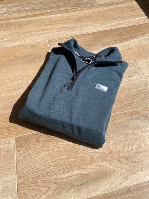 Jack & Jones half-zip trui - donkergrijs, maat M, Kleding | Heren, Truien en Vesten, Zo goed als nieuw, Maat 48/50 (M), Grijs