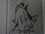 kleine ets Jaak Gorus Man met mantel zittend op stoel, Antiquités & Art, Art | Eaux-fortes & Gravures, Enlèvement ou Envoi