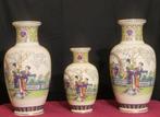 3 Chinese vazen  in set ( 2 x groot - 1 klein), Huis en Inrichting, Minder dan 50 cm, Gebruikt, Ophalen, Aardewerk of Porselein