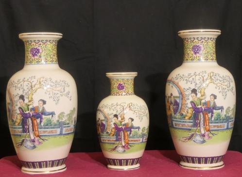 3 Chinese vazen  in set ( 2 x groot - 1 klein), Maison & Meubles, Accessoires pour la Maison | Vases, Utilisé, Moins de 50 cm