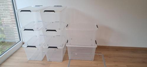 8 boîtes de rangement transparentes avec couvercle, Doe-het-zelf en Bouw, Kratten en Dozen, Gebruikt, Bak of Kist, 50 tot 75 cm