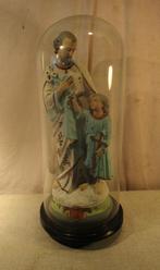 Prachtig Beeld 'Jozef en Jezus' in Glazen Stolp - 54cm, Antiek en Kunst, Ophalen of Verzenden