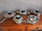 Lot de 5 casseroles Fischner, Huis en Inrichting, Ophalen, Zo goed als nieuw, Inox